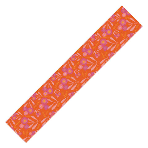 Mirimo Pink and Purple Floral Orange Table Runner