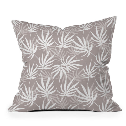 Mirimo Tropical Leaves on Beige Outdoor Throw Pillow