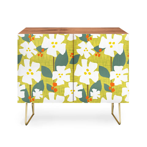 Mirimo White flowers and red berries Credenza