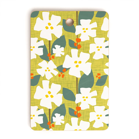 Mirimo White flowers and red berries Cutting Board Rectangle