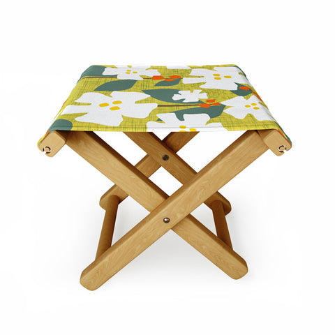 Mirimo White flowers and red berries Folding Stool