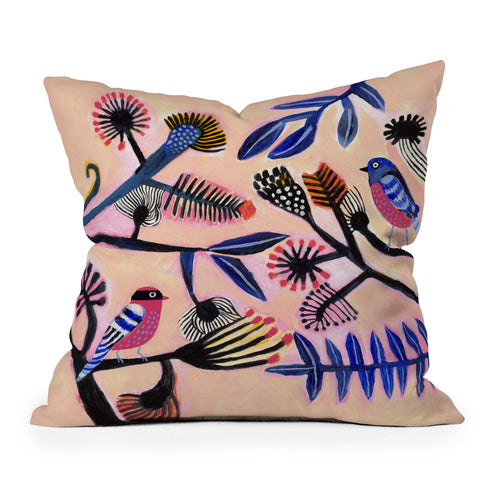 Misha Blaise Design Two birds Outdoor Throw Pillow