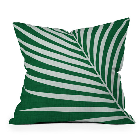 Modern Tropical Minimalist Palm Leaf Outdoor Throw Pillow