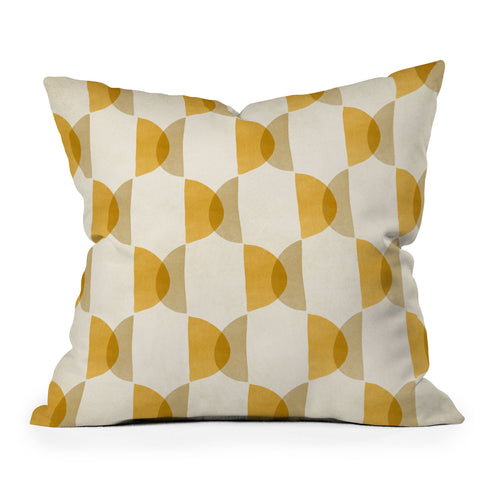 Modern Tropical Shape Study in Gold Geometric Outdoor Throw Pillow