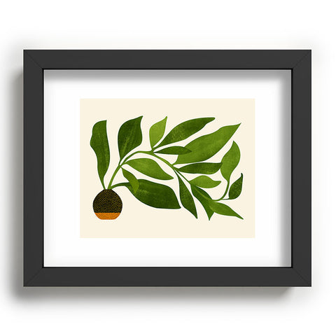 Modern Tropical The Wanderer House Plant Illustration Recessed Framing Rectangle