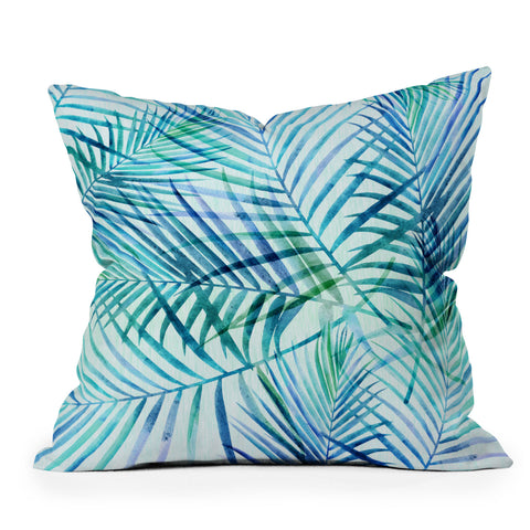 Modern Tropical Tropical Palm Pattern Outdoor Throw Pillow