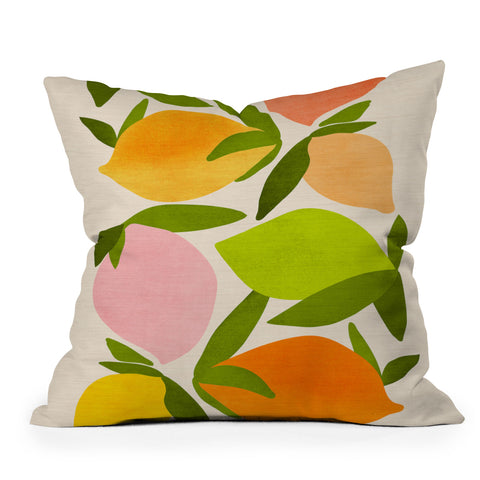Modern Tropical Wild Mango Outdoor Throw Pillow
