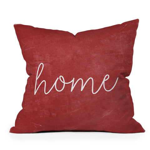 Monika Strigel FARMHOUSE HOME CHALKBOARD RED Outdoor Throw Pillow