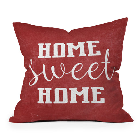 Monika Strigel FARMHOUSE HOME SWEET HOME CHALKBOARD RED Outdoor Throw Pillow