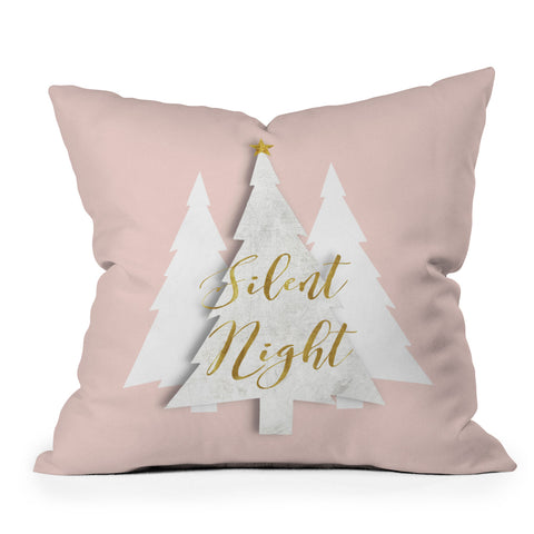 Monika Strigel FESTIVE MERRY LITTLE CHRISTMAS PALE PEACH Outdoor Throw Pillow