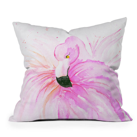 Monika Strigel Flamingo Ballerina Outdoor Throw Pillow