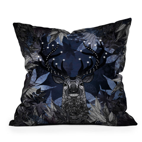 Monika Strigel King Of The Night Blue Outdoor Throw Pillow