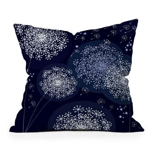 Monika Strigel Midnight Magic Dandelion Outdoor Throw Pillow