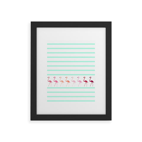 Monika Strigel Mini Flamingo Walk Framed Art Print
