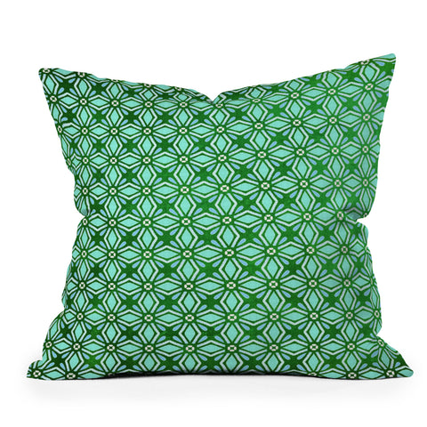 Monika Strigel MOROCCAN DIAMOND ANISSA GREEN Outdoor Throw Pillow