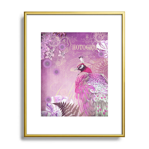 Monika Strigel Pink Peacock Metal Framed Art Print