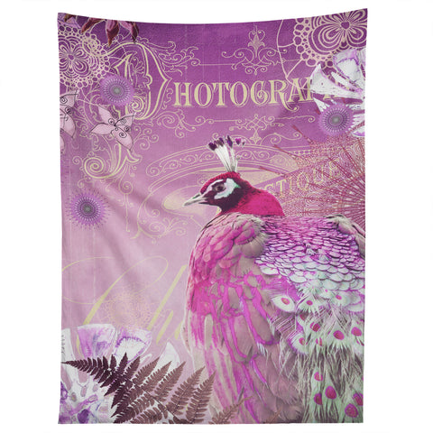 Monika Strigel Pink Peacock Tapestry