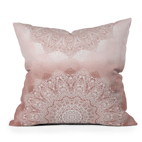 Monika Strigel THERE GOES THE FEAR ROSE BLUSH Outdoor Throw Pillow