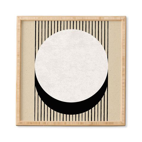 MoonlightPrint Circle BW Stripes Framed Wall Art