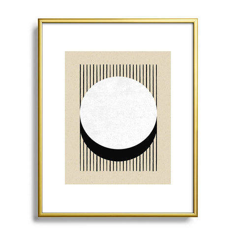 MoonlightPrint Circle BW Stripes Metal Framed Art Print