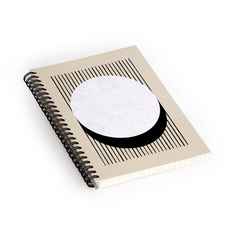 MoonlightPrint Circle BW Stripes Spiral Notebook