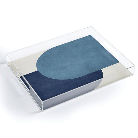 MoonlightPrint Halfmoon Colorblock Blue Acrylic Tray