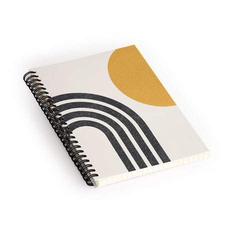 MoonlightPrint Mid century modern Sun Rainbow Spiral Notebook