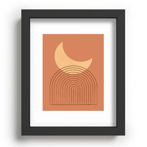 MoonlightPrint Moon Mountain Terra Orange Recessed Framing Rectangle