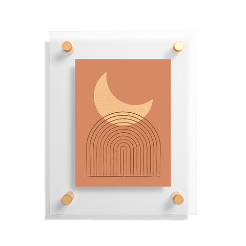 MoonlightPrint Moon Mountain Terra Orange Floating Acrylic Print