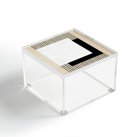 MoonlightPrint Square BW Stripes Acrylic Box
