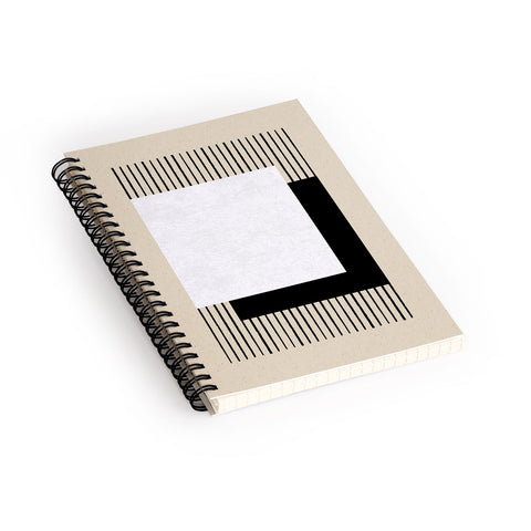 MoonlightPrint Square BW Stripes Spiral Notebook