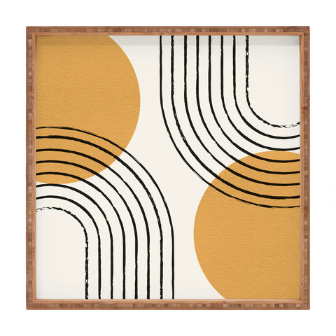 MoonlightPrint Sun Arch Double Gold Square Tray