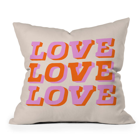 Morgan Elise Sevart much love Outdoor Throw Pillow
