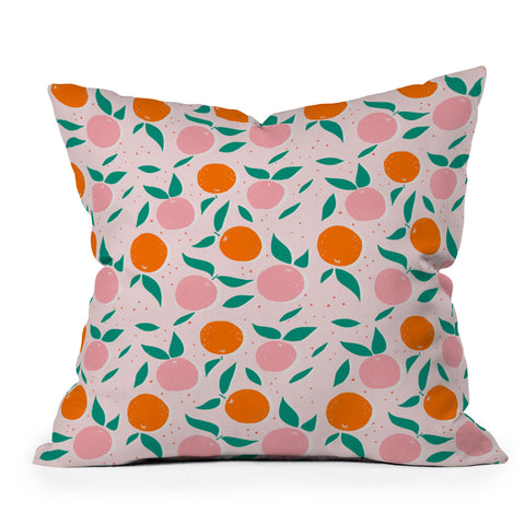 Morgan Elise Sevart vitamin C pink Outdoor Throw Pillow