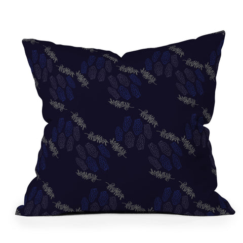 Morgan Kendall blue winter Outdoor Throw Pillow