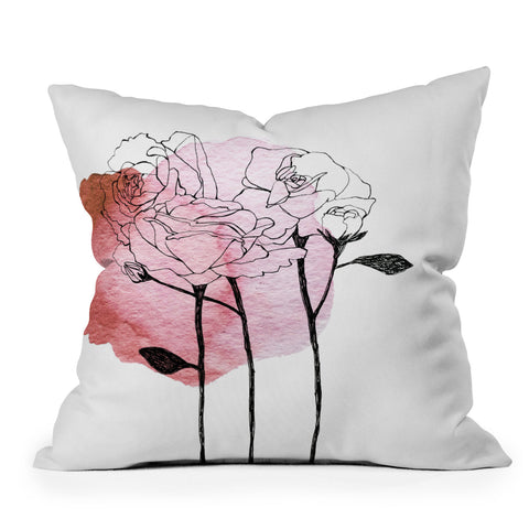 Morgan Kendall garden roses Outdoor Throw Pillow