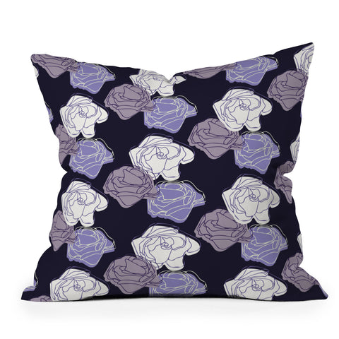 Morgan Kendall lavender roses Outdoor Throw Pillow