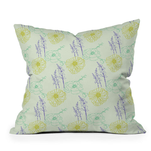 Morgan Kendall may flowers Outdoor Throw Pillow