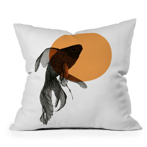 Morgan Kendall orange goldfish Outdoor Throw Pillow