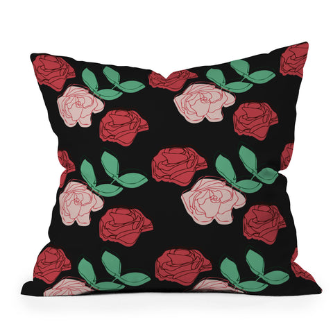 Morgan Kendall painting the roses red Outdoor Throw Pillow