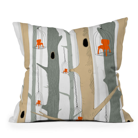 Mummysam Forest Of Chairs Outdoor Throw Pillow