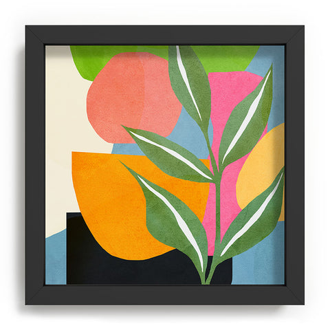 Nadja Minimal Modern Abstract Leaves Recessed Framing Square