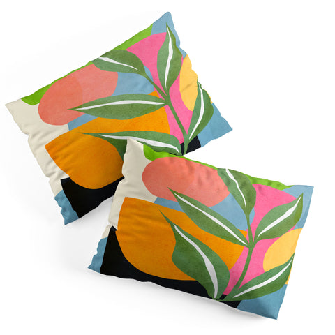 Nadja Minimal Modern Abstract Leaves Pillow Shams