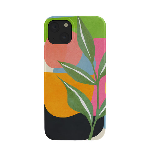 Nadja Minimal Modern Abstract Leaves Phone Case