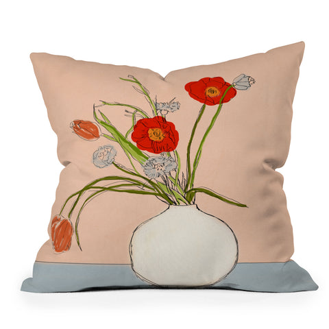 Nadja Spring Bouquet Uplifting Outdoor Throw Pillow