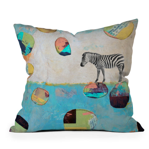Natalie Baca Abstract Zebra Outdoor Throw Pillow
