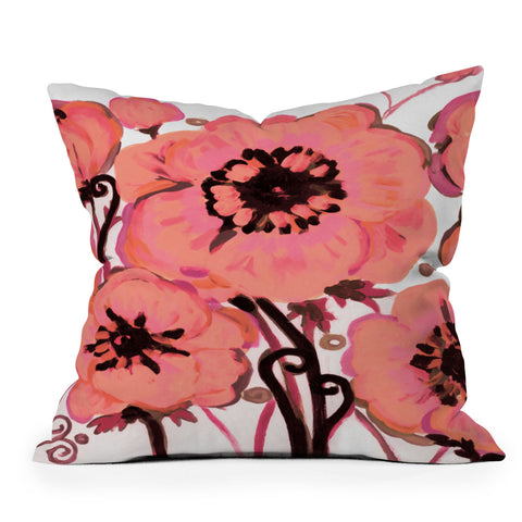 Natasha Wescoat Anemone Pink Outdoor Throw Pillow