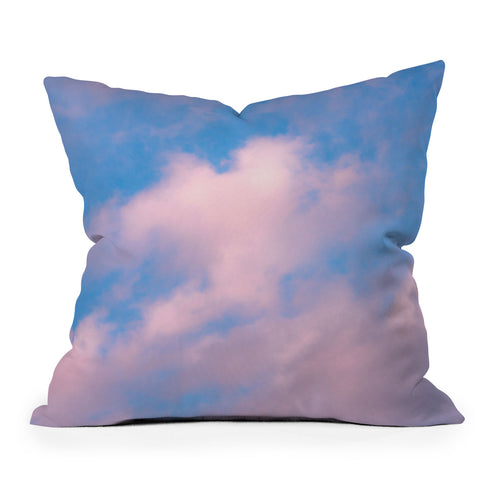 Nature Magick Cotton Candy Clouds Pink Outdoor Throw Pillow