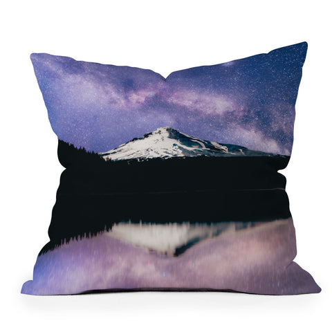Nature Magick Mount Hood Galaxy Lake Outdoor Throw Pillow