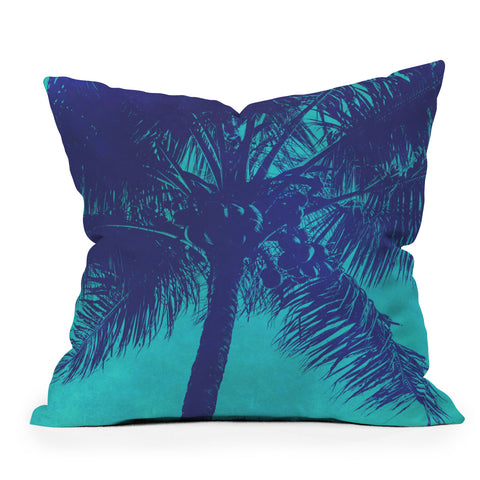 Nature Magick Palm Trees Summer Turquoise Outdoor Throw Pillow
